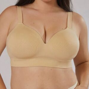 NWT BODY & BRA Supportive Comfort Bra Size 2XL Beige Wireless Extra Support